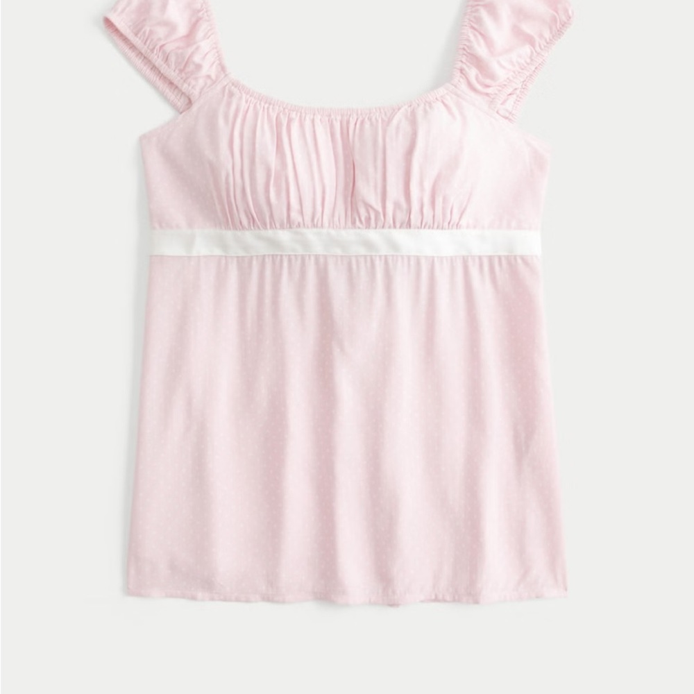 Hollister Pink Smocked Top